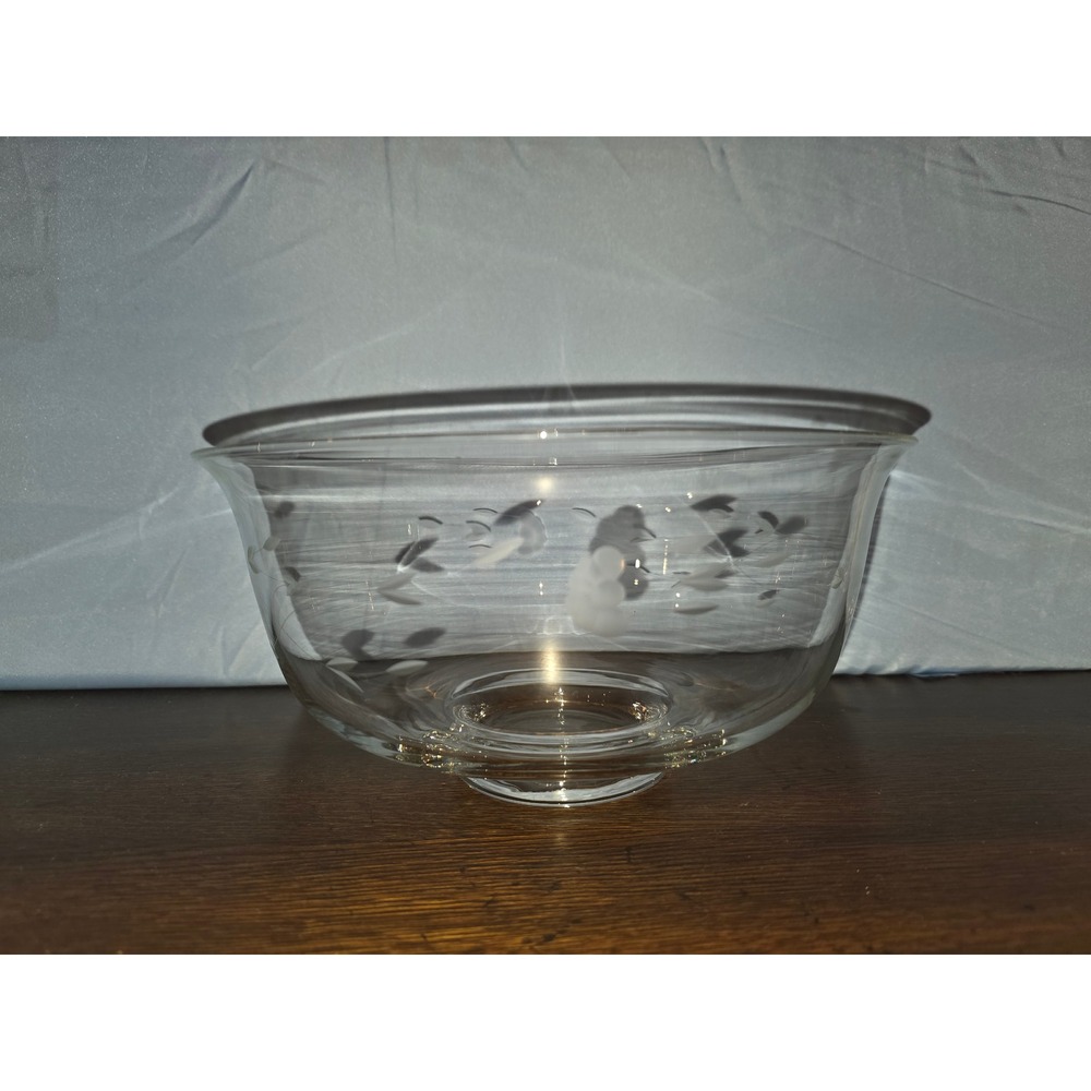 Princess House Heritage Handblown Crystal 10" Revere Bowl # 441 Heritage Floral